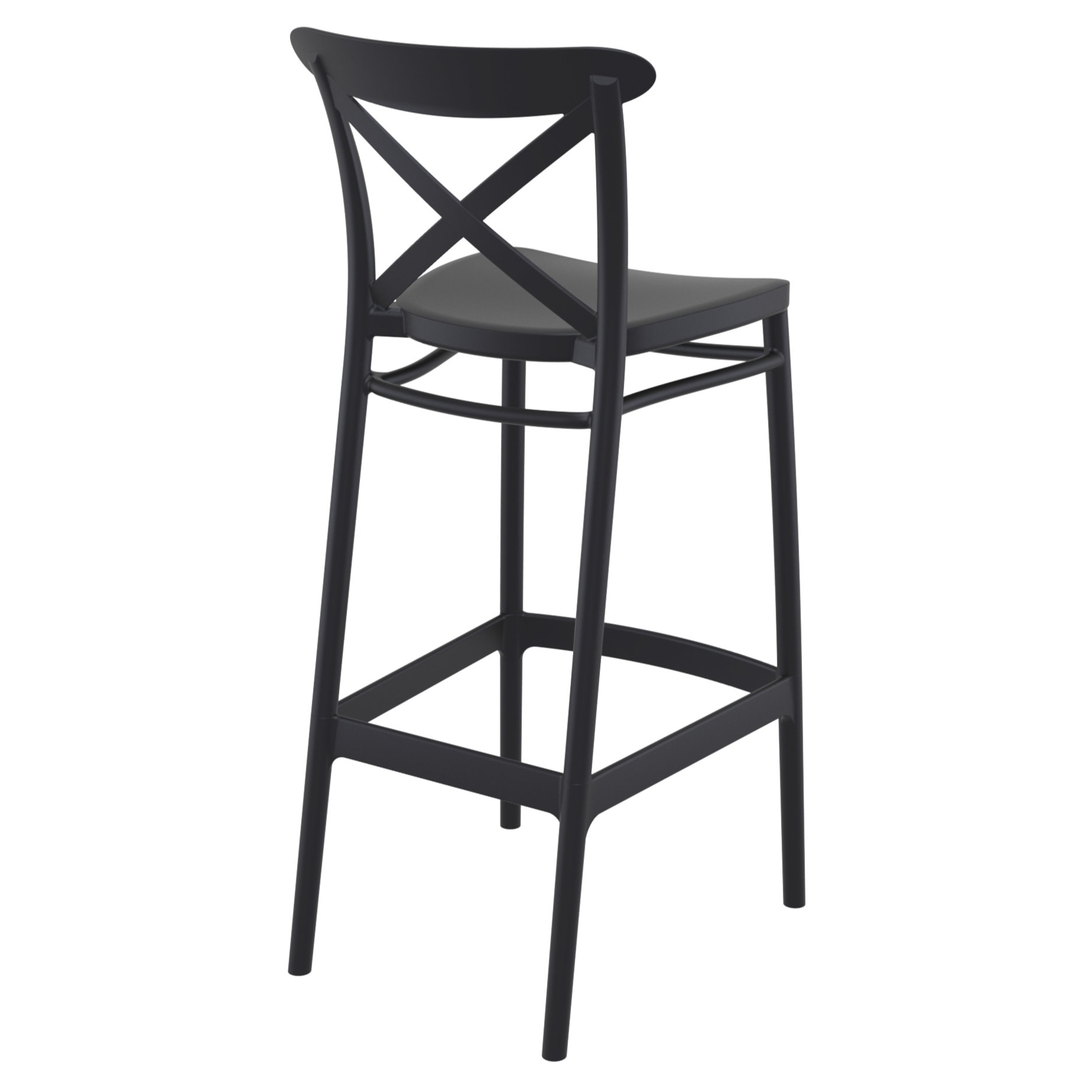 Cross Back Resin Patio Bar Stool