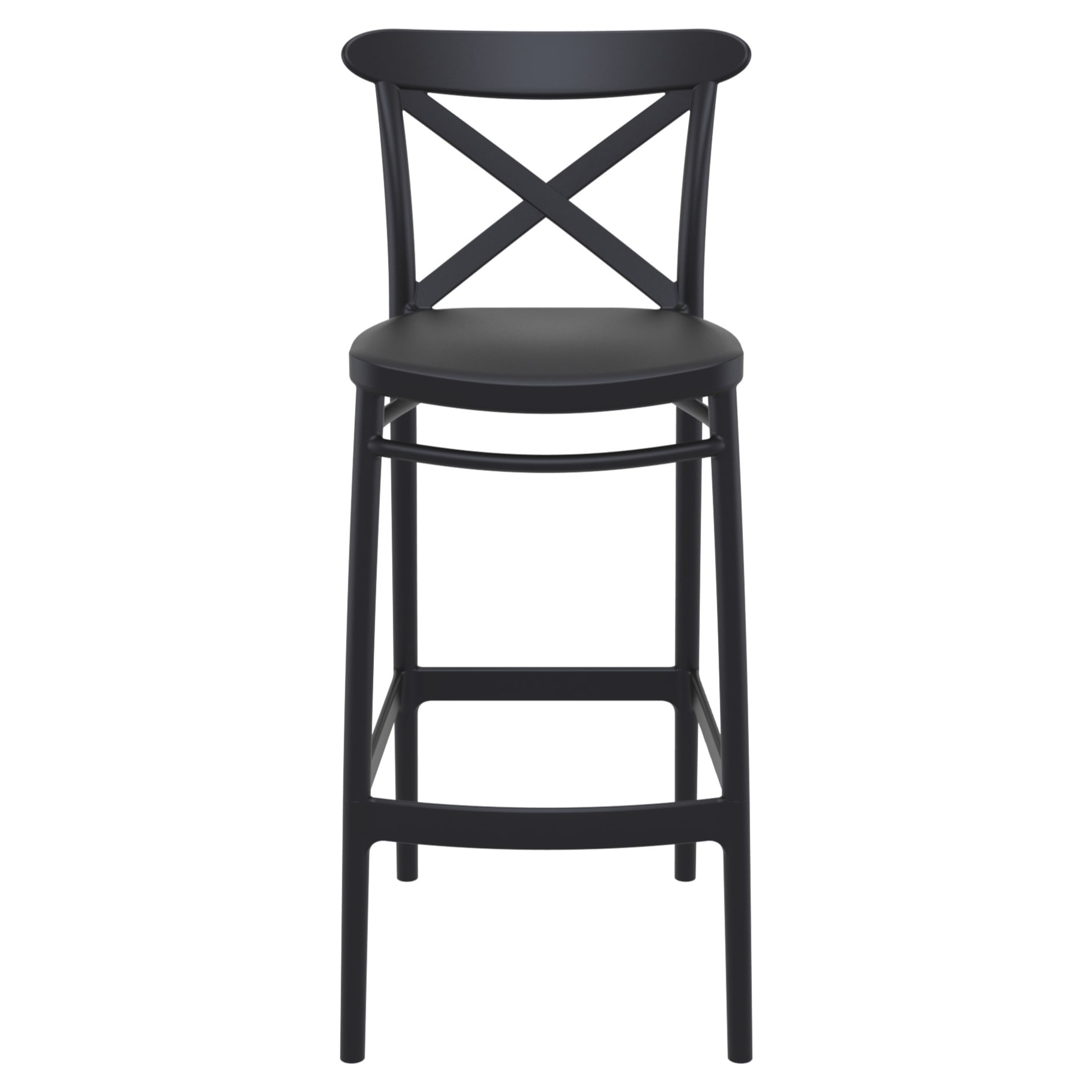 Cross Back Resin Patio Bar Stool