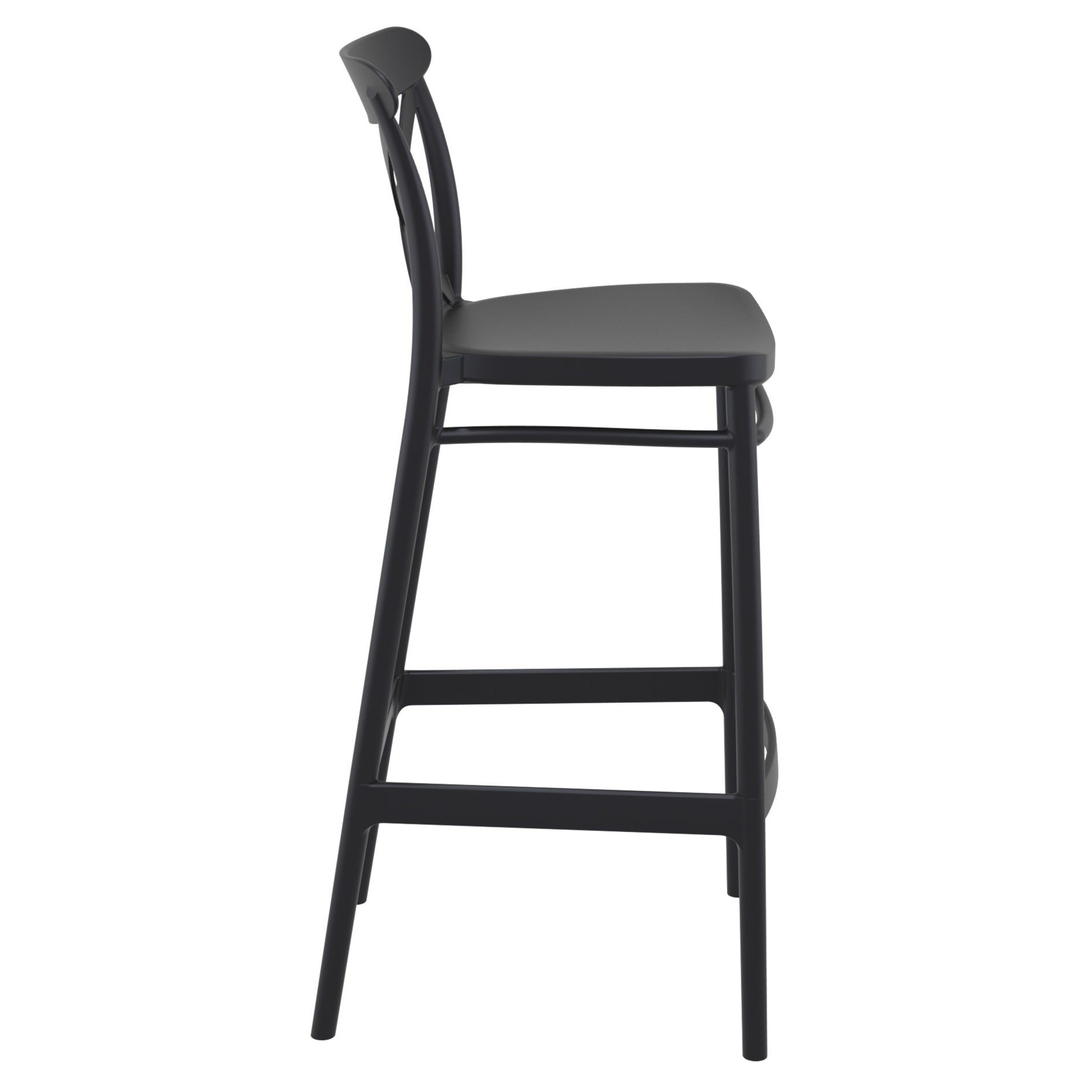 Cross Back Resin Patio Bar Stool
