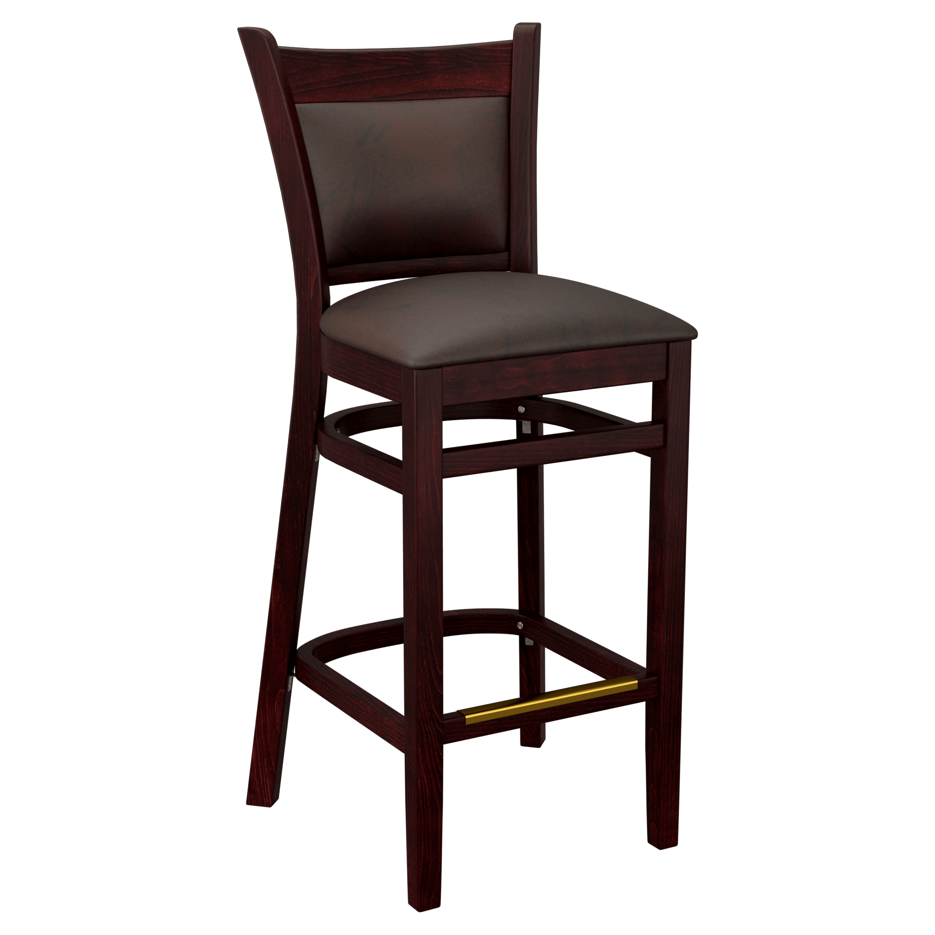 Premium Padded Back Wood Bar Stool