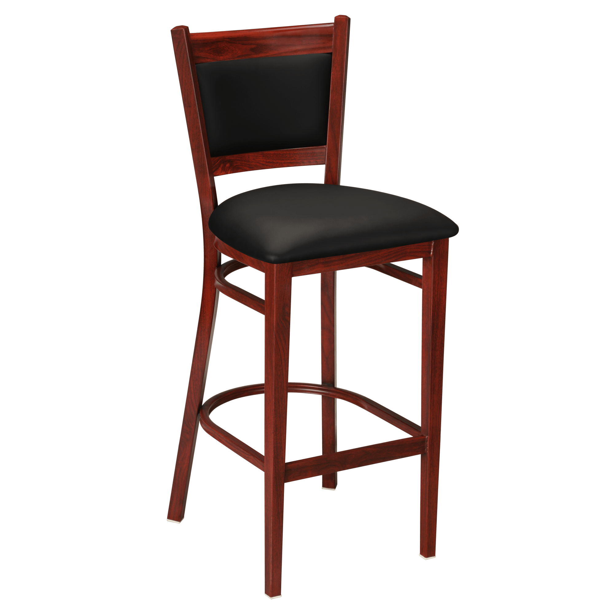 Metal Padded Bar Stool with Premium Wood Look Finish