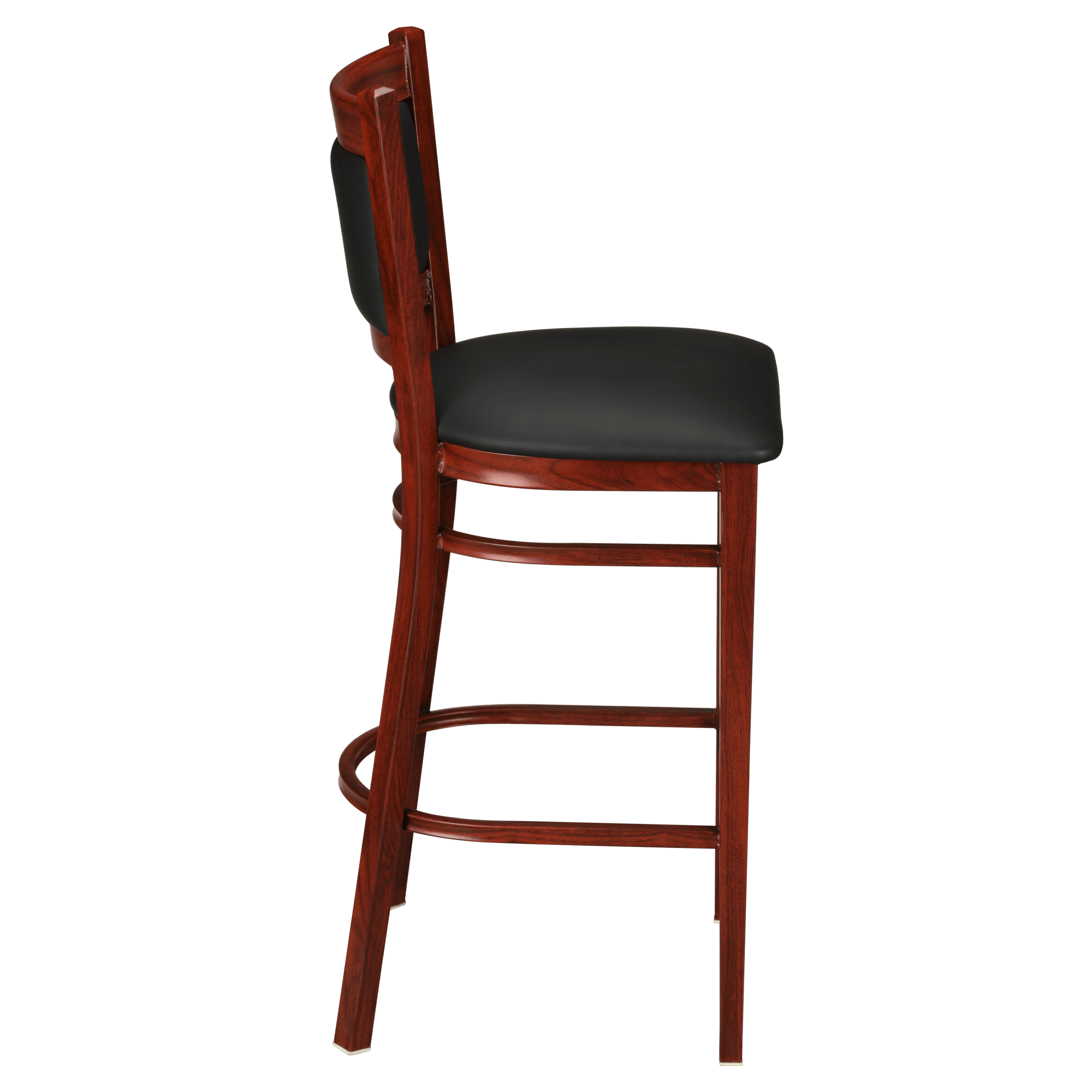 Metal Padded Bar Stool with Premium Wood Look Finish