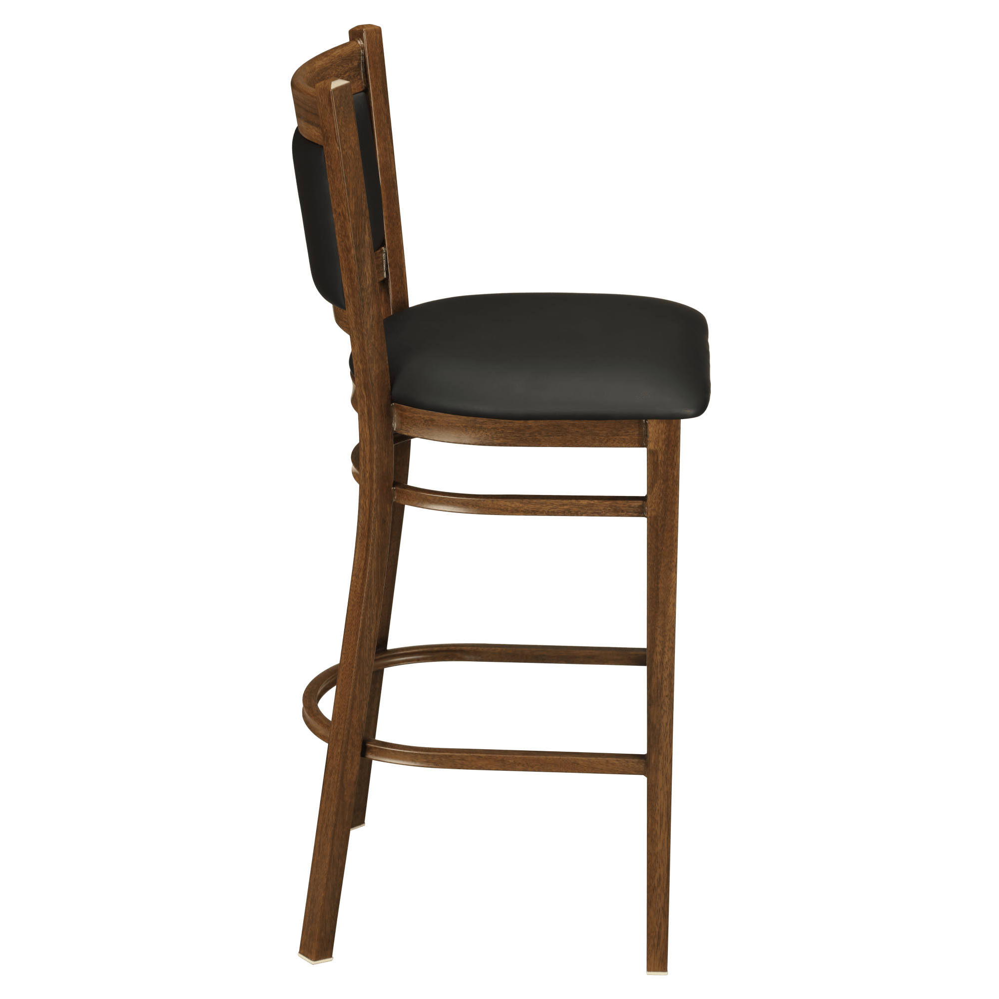Metal Padded Bar Stool with Premium Wood Look Finish