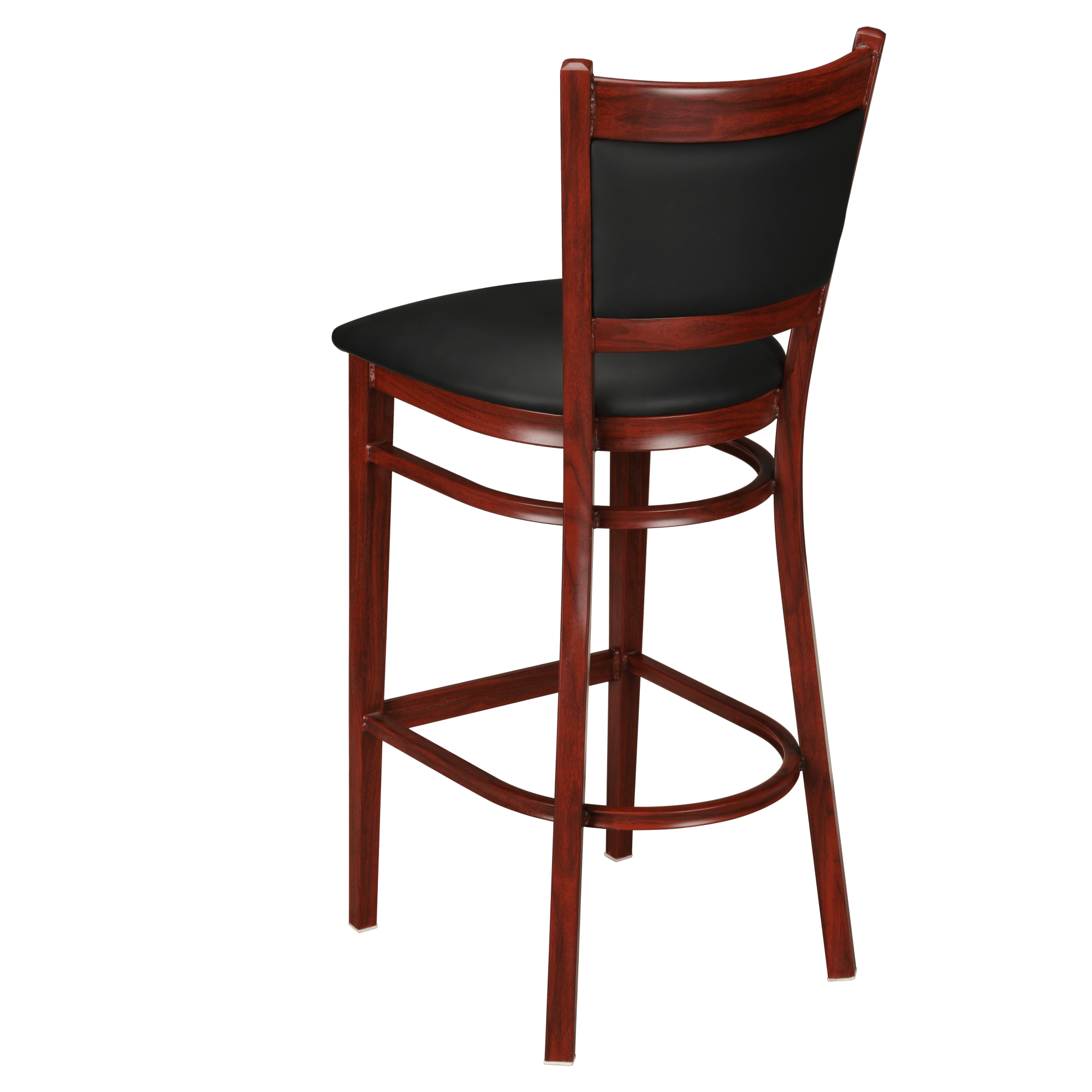 Metal Padded Bar Stool with Premium Wood Look Finish