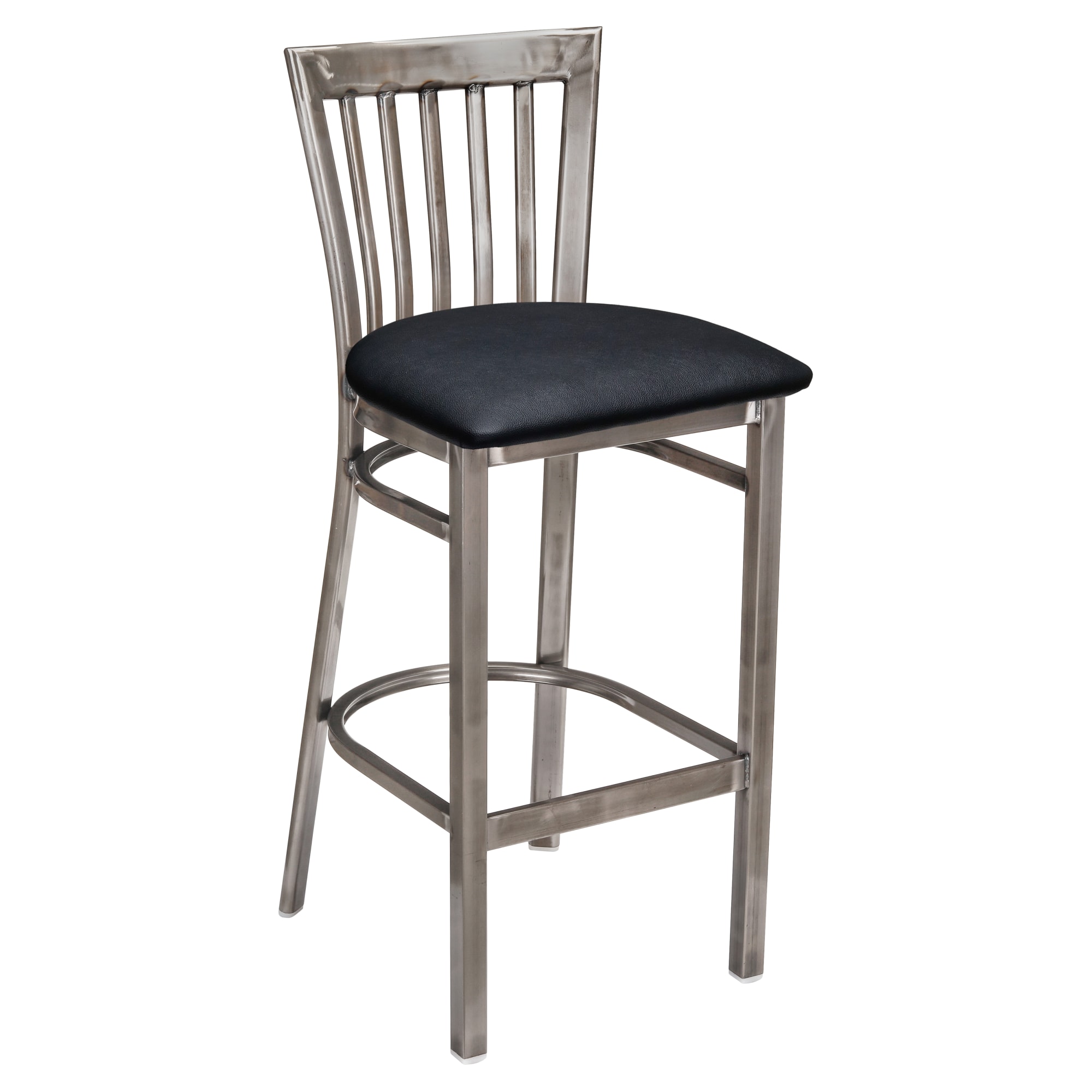 Clear Coat Elongated Back Metal Bar Stool with Clear Coat Elongated Back Metal Bar Stool