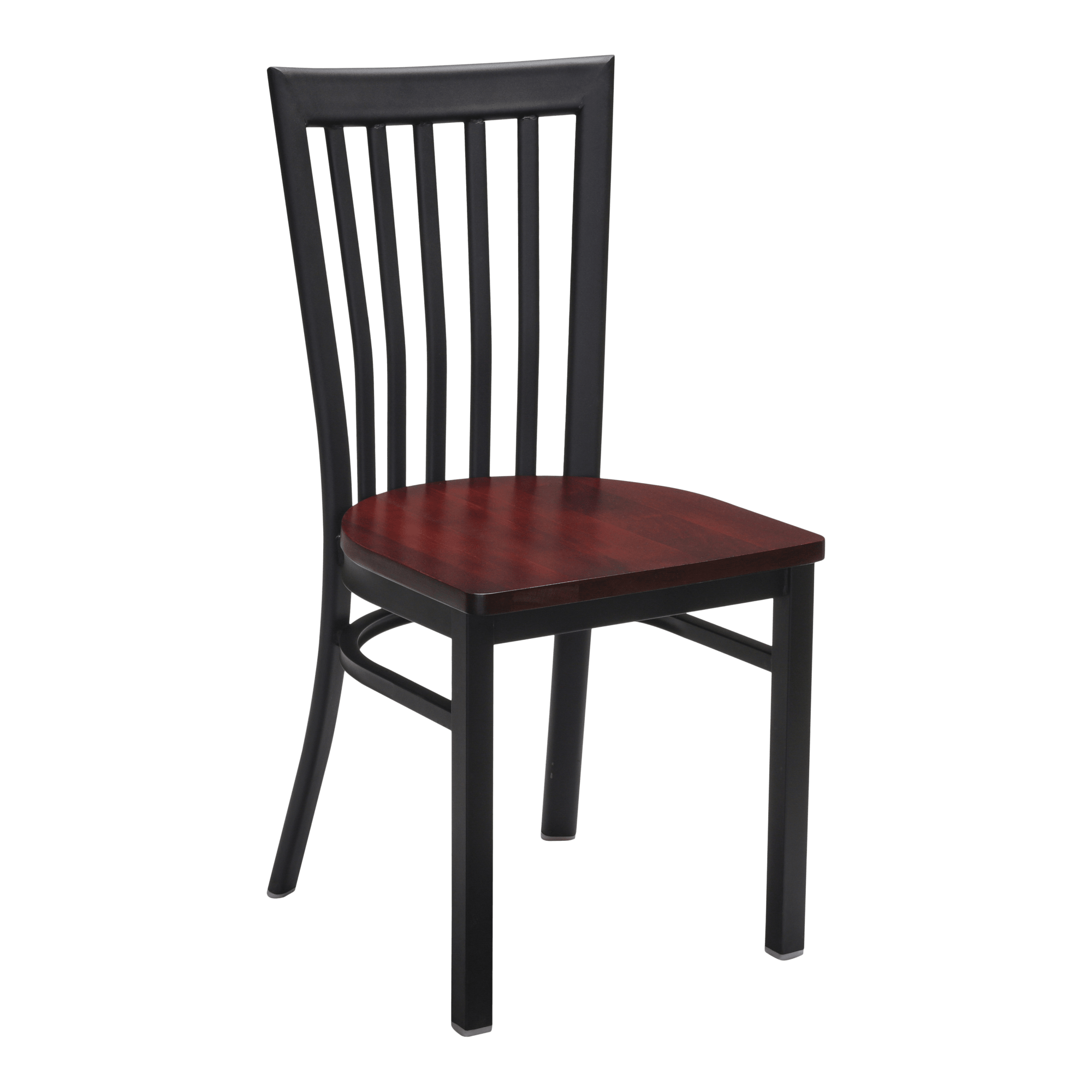 Elongated Vertical Slat Back Restaurant Metal Chair