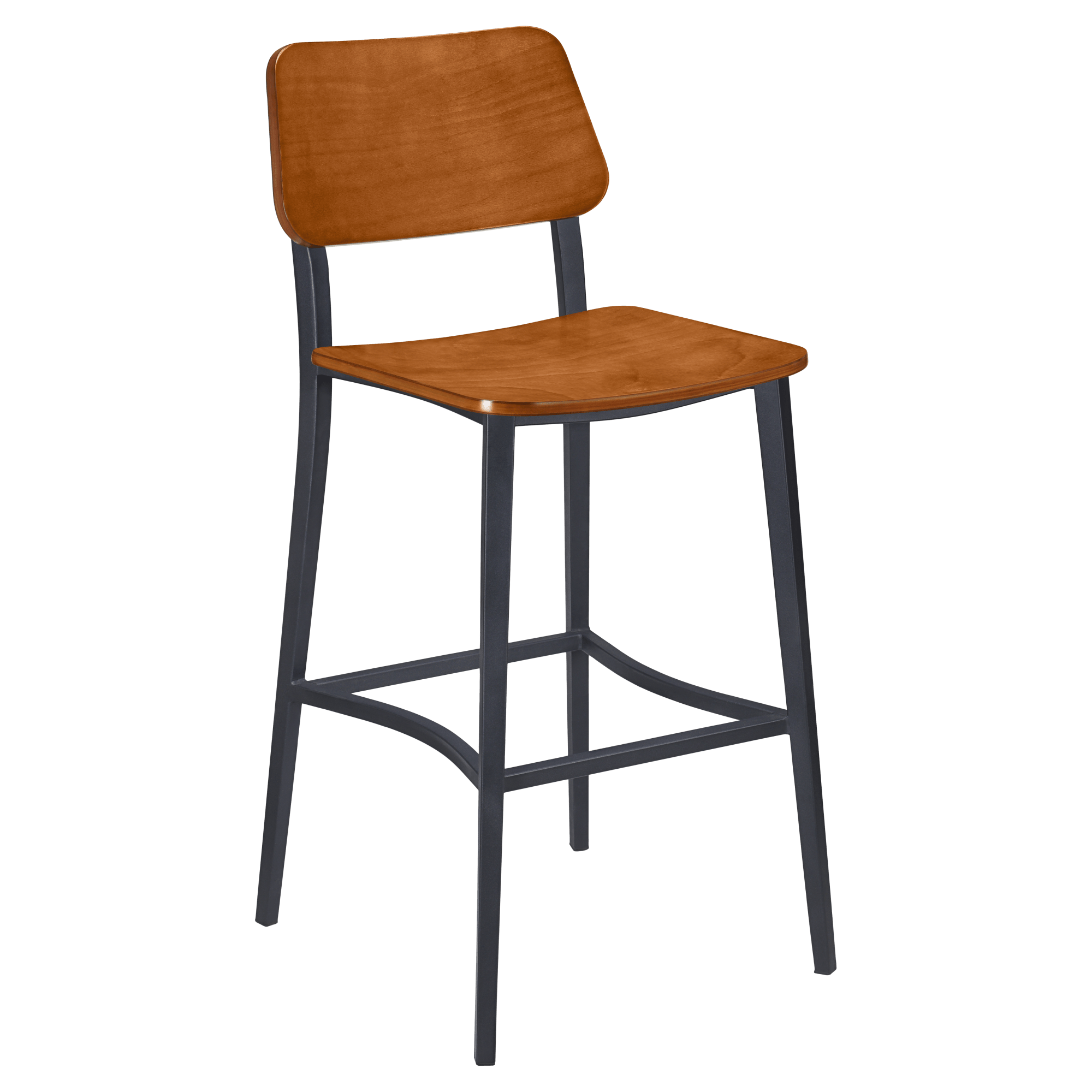 Luca Metal Bar Stool with Wood Back