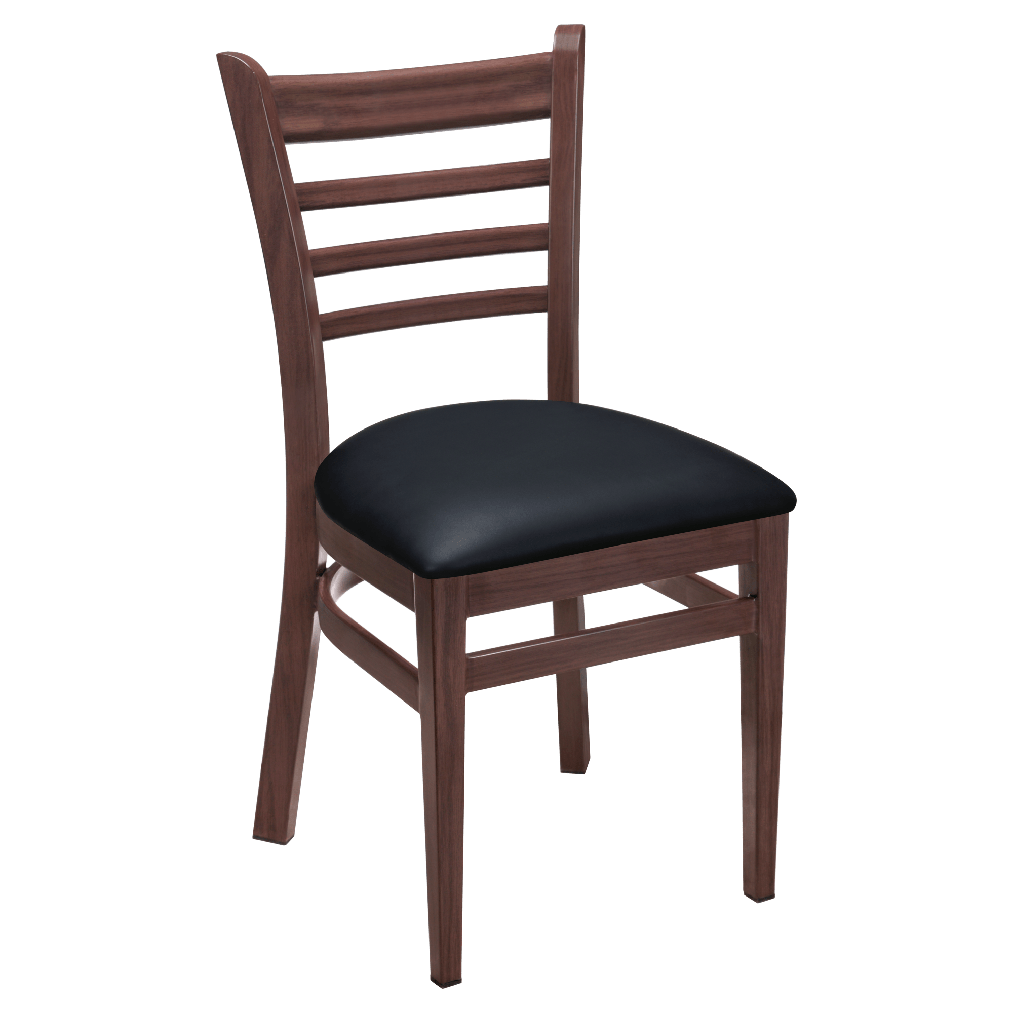 Ladder Back Metal Chair With Wood Look