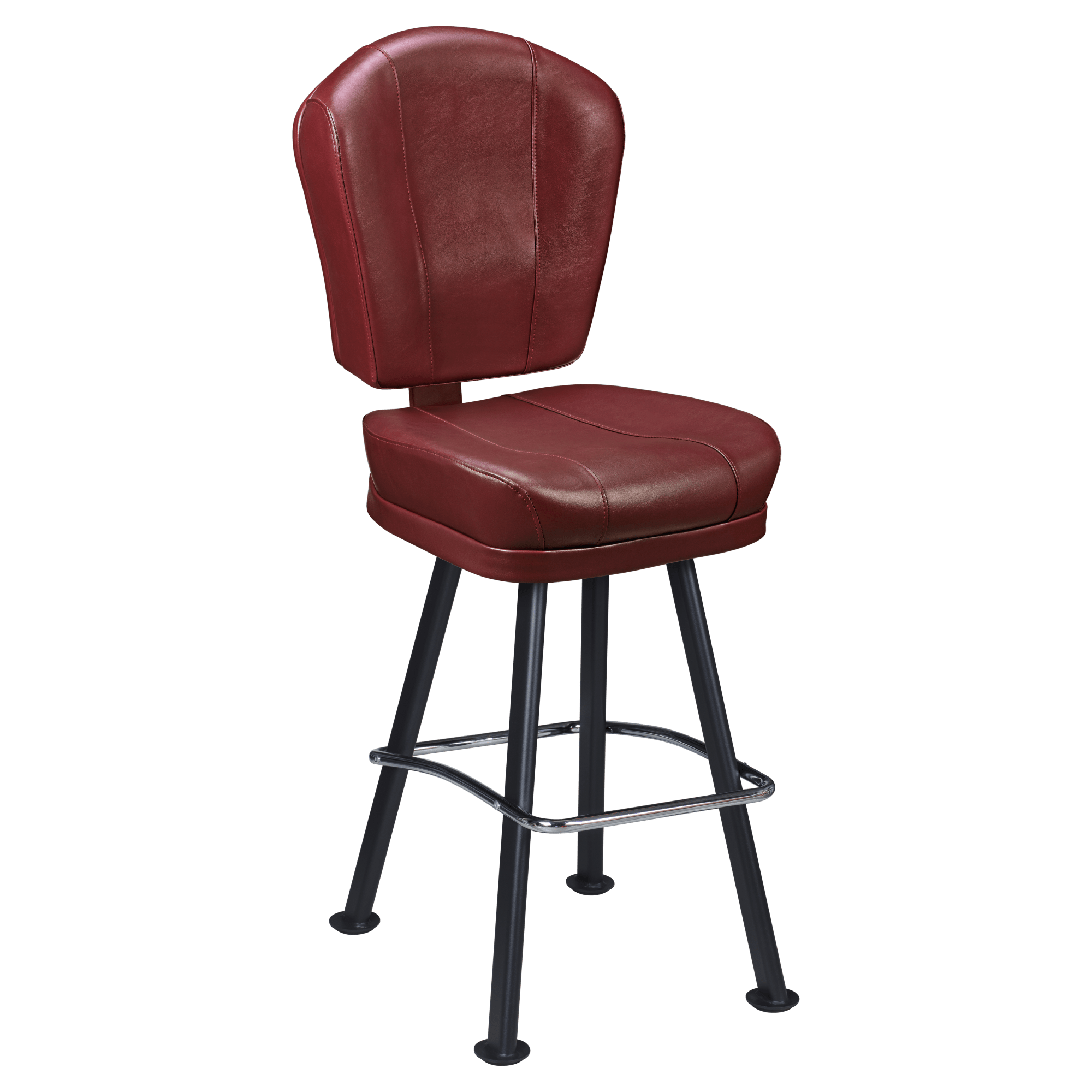 Lusso 3-Channel Premium Casino Bucket Bar Stool with Arched-Oval Frame