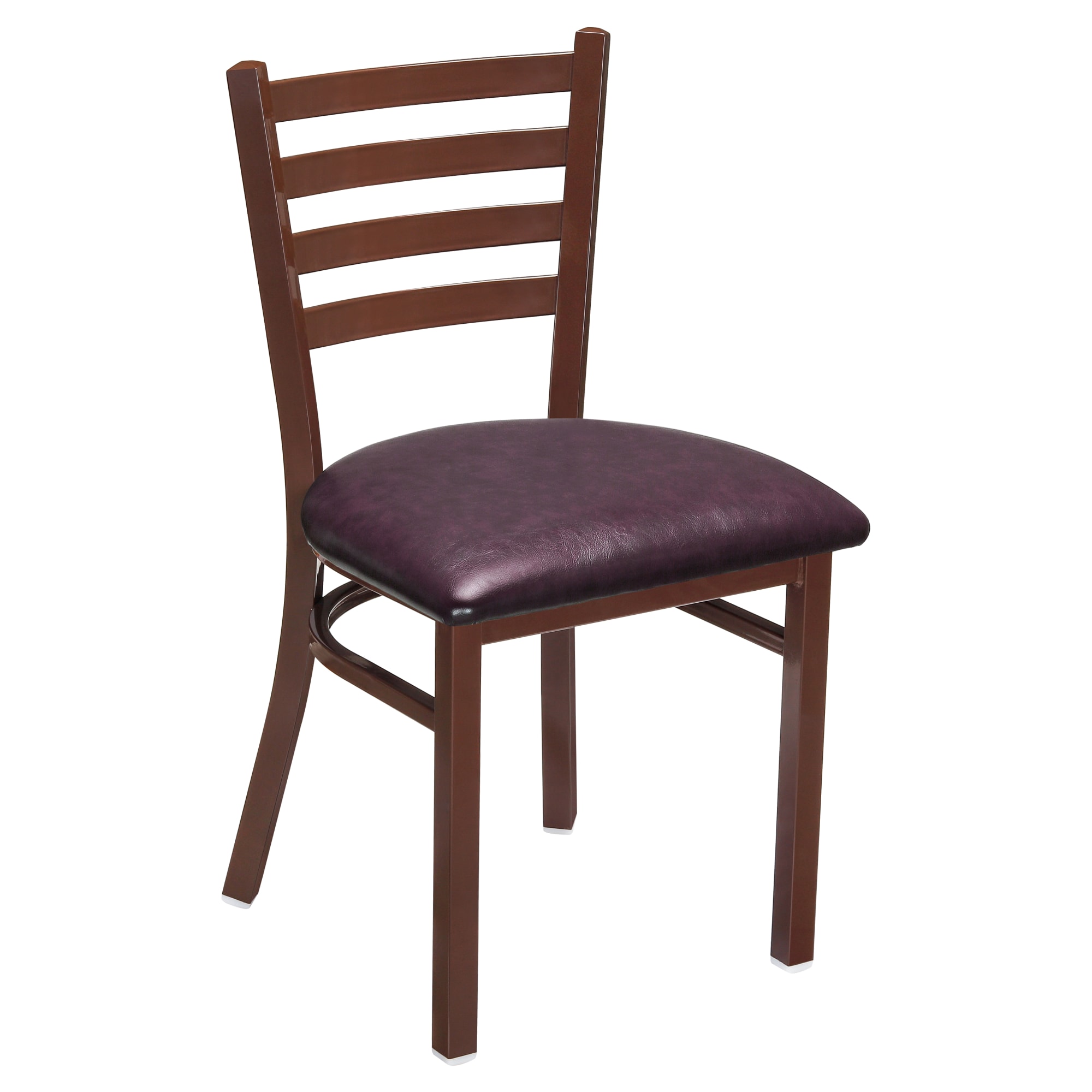 Ladder Back Metal Chair With Brown Finish with Ladder Back Metal Chair With Brown Finish