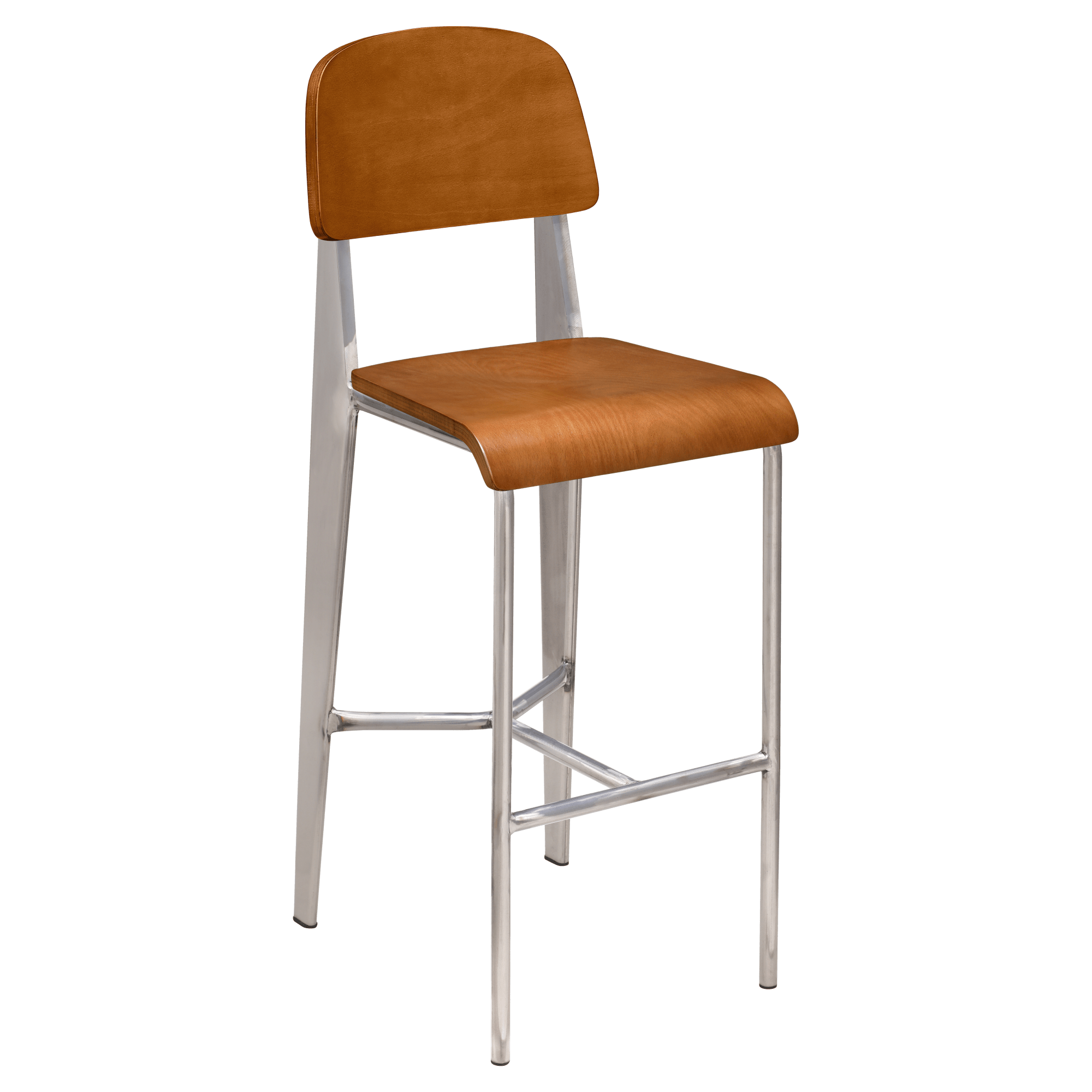 Nico Bar Stool with Wood Back in Clear Coat Finish
