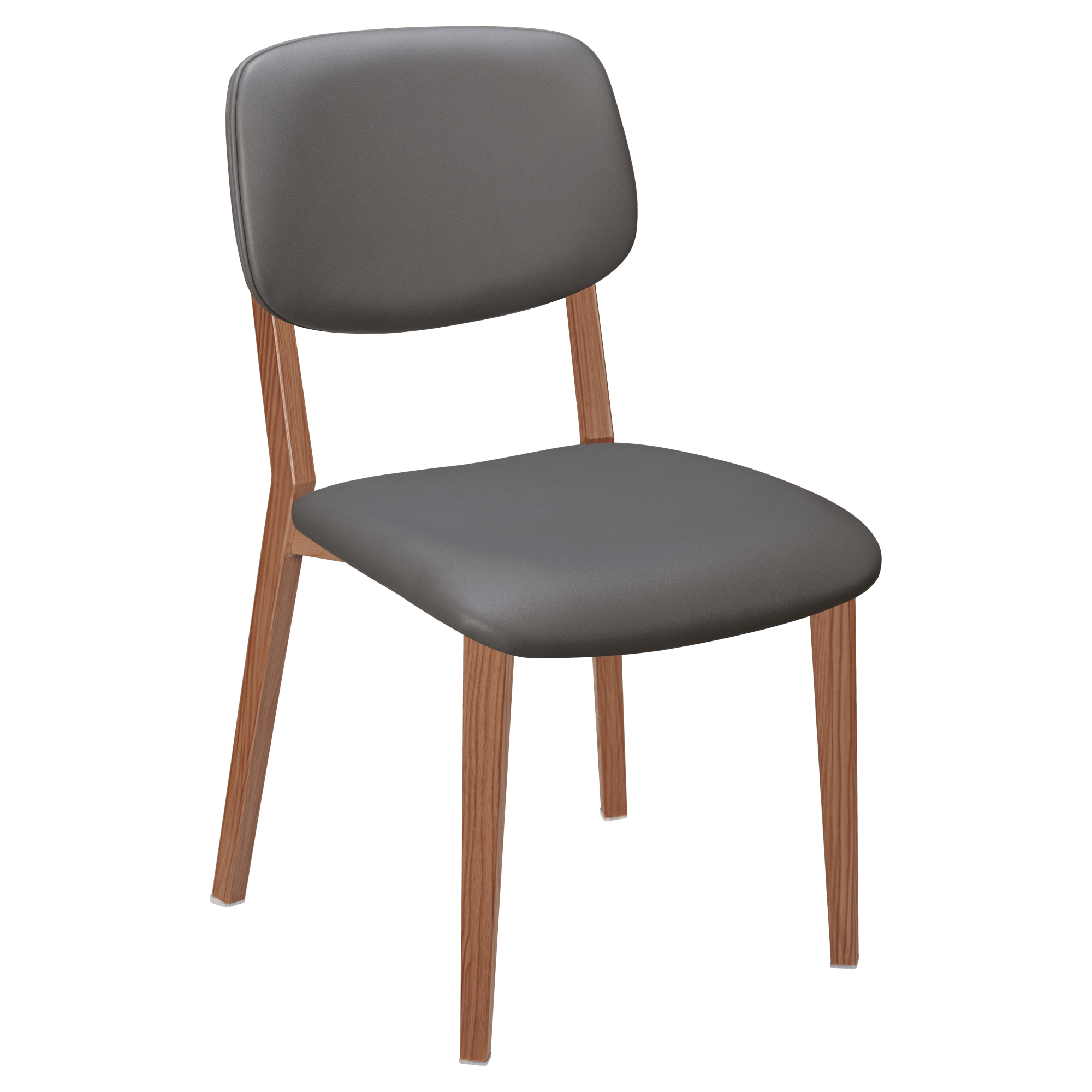 Enzo Wood Grain Metal Chair with Padded Back