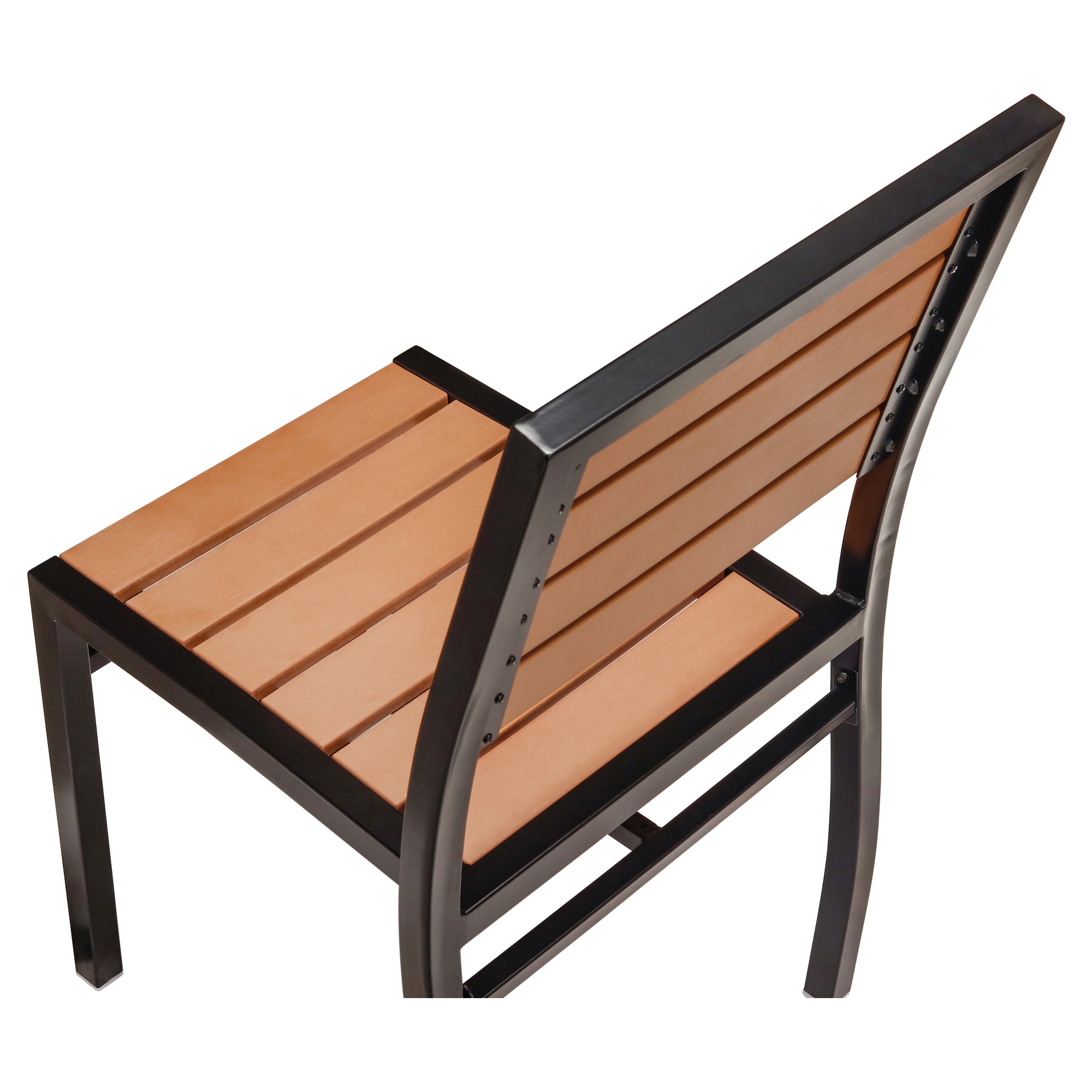 Black Heavy Duty Faux Teak Patio Chair