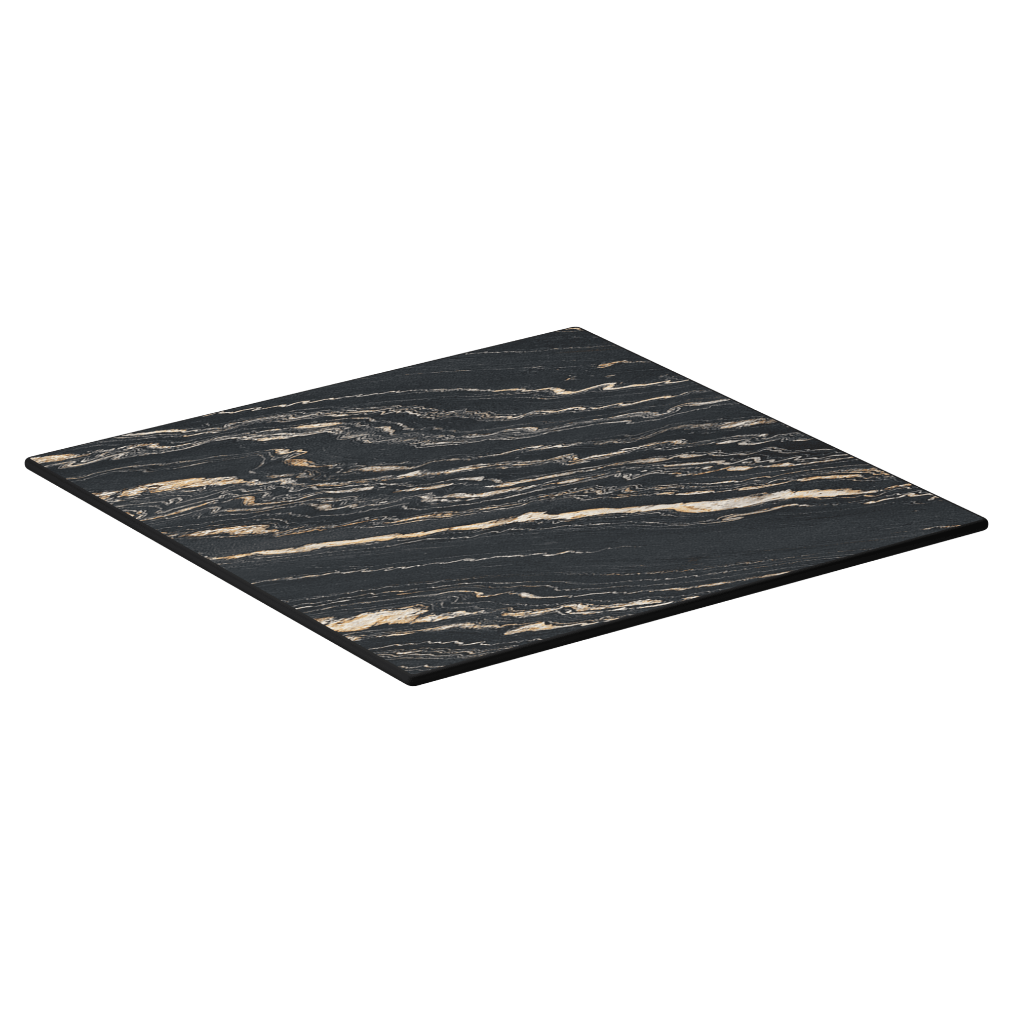 Midnight Marble Outdoor Resin Table Top with Phenolic Edge with Midnight Marble Outdoor Resin Table Top with Phenolic Edge