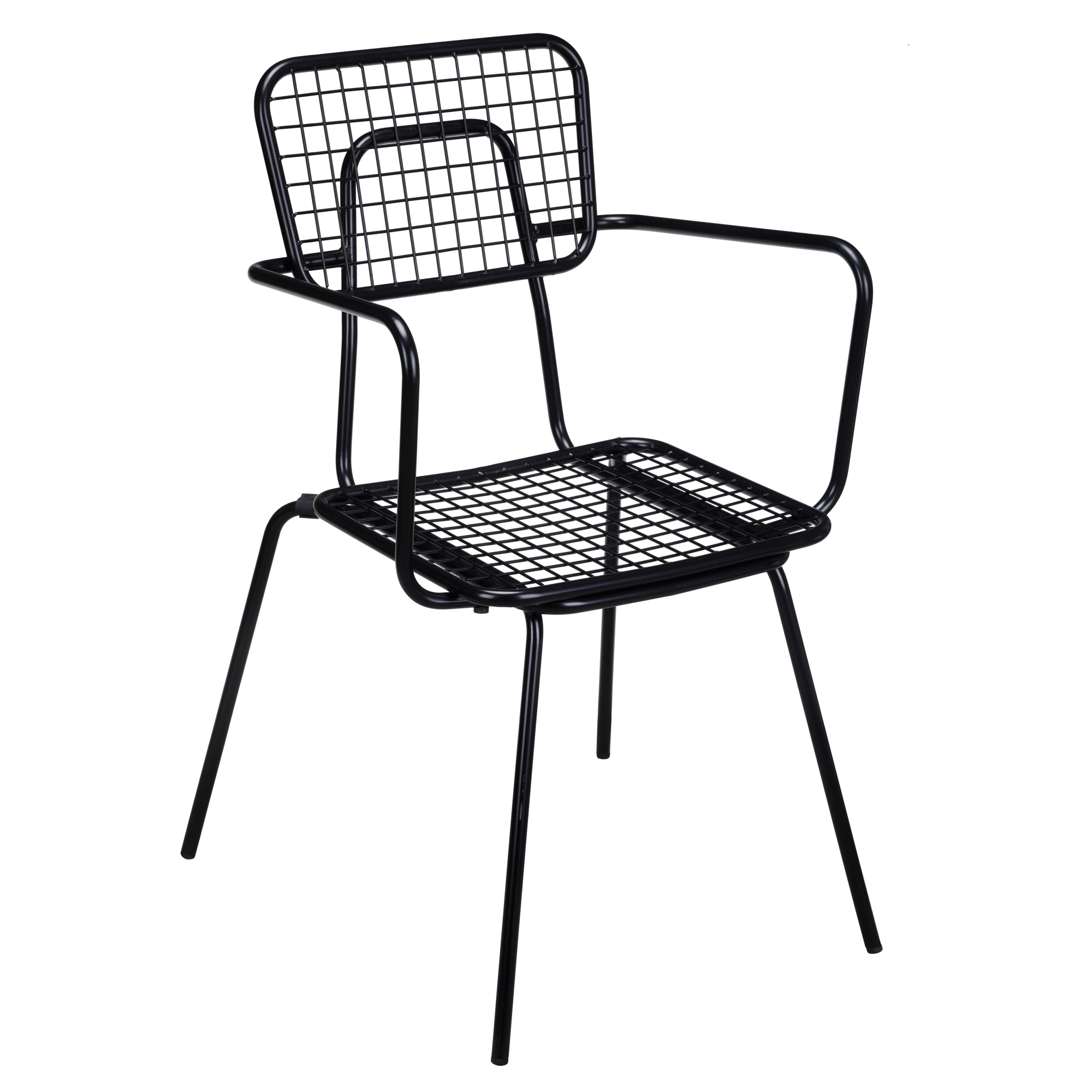 Ollie Patio Arm Chair in Black Finish with Ollie Patio Arm Chair in Black Finish