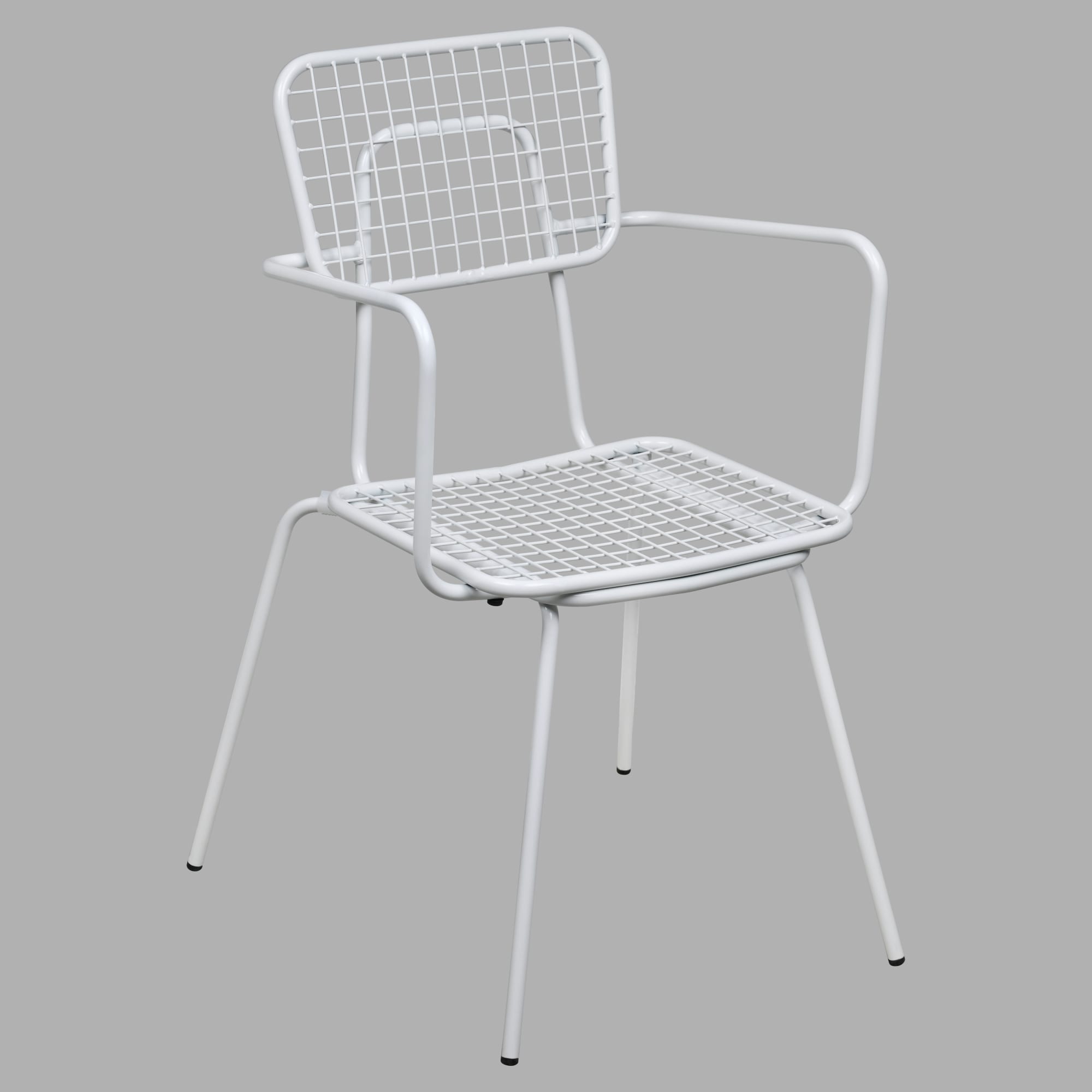 Ollie Patio Arm Chair in White Finish with Ollie Patio Arm Chair in White Finish