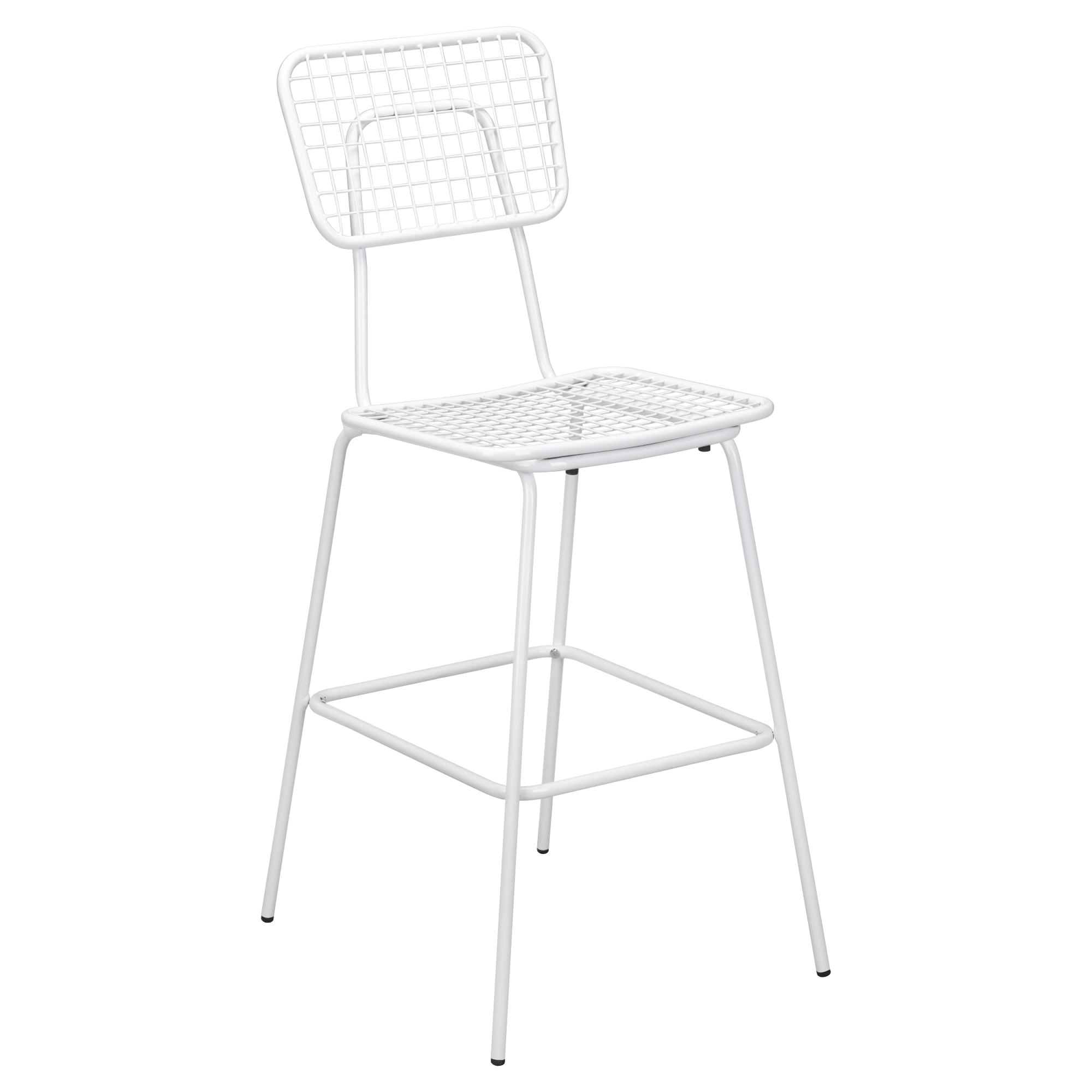 Ollie Patio Bar Stool in White Finish