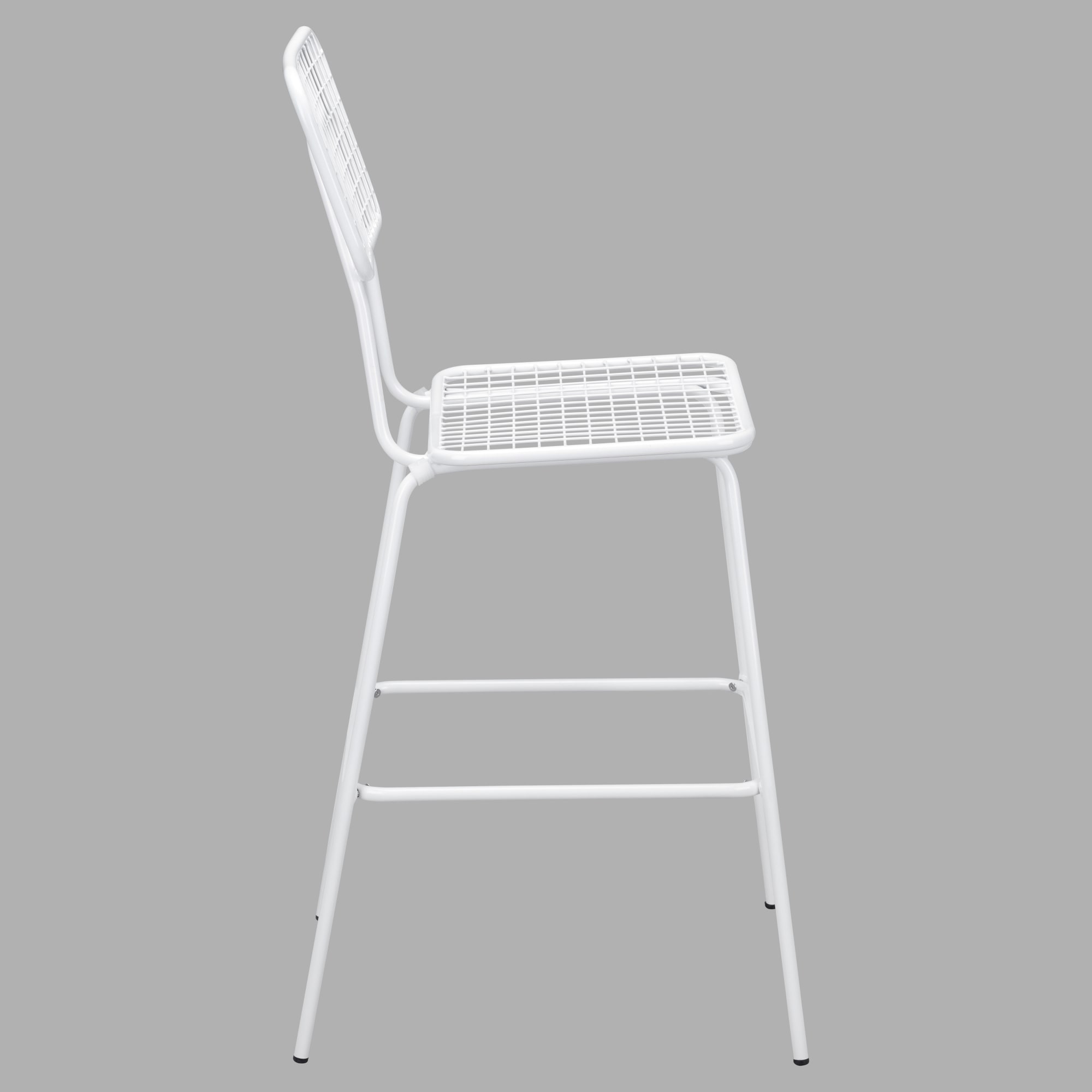 Ollie Patio Bar Stool in White Finish