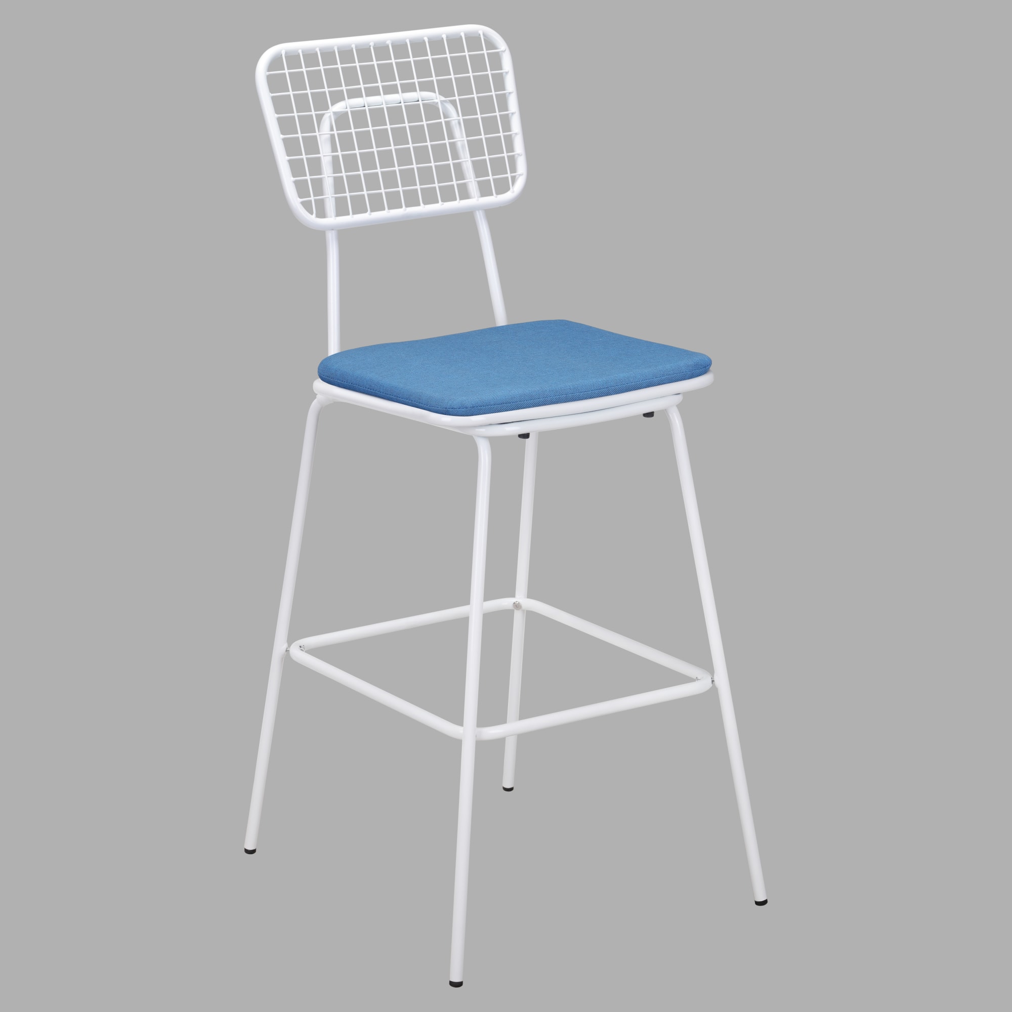 Ollie Patio Bar Stool in White Finish