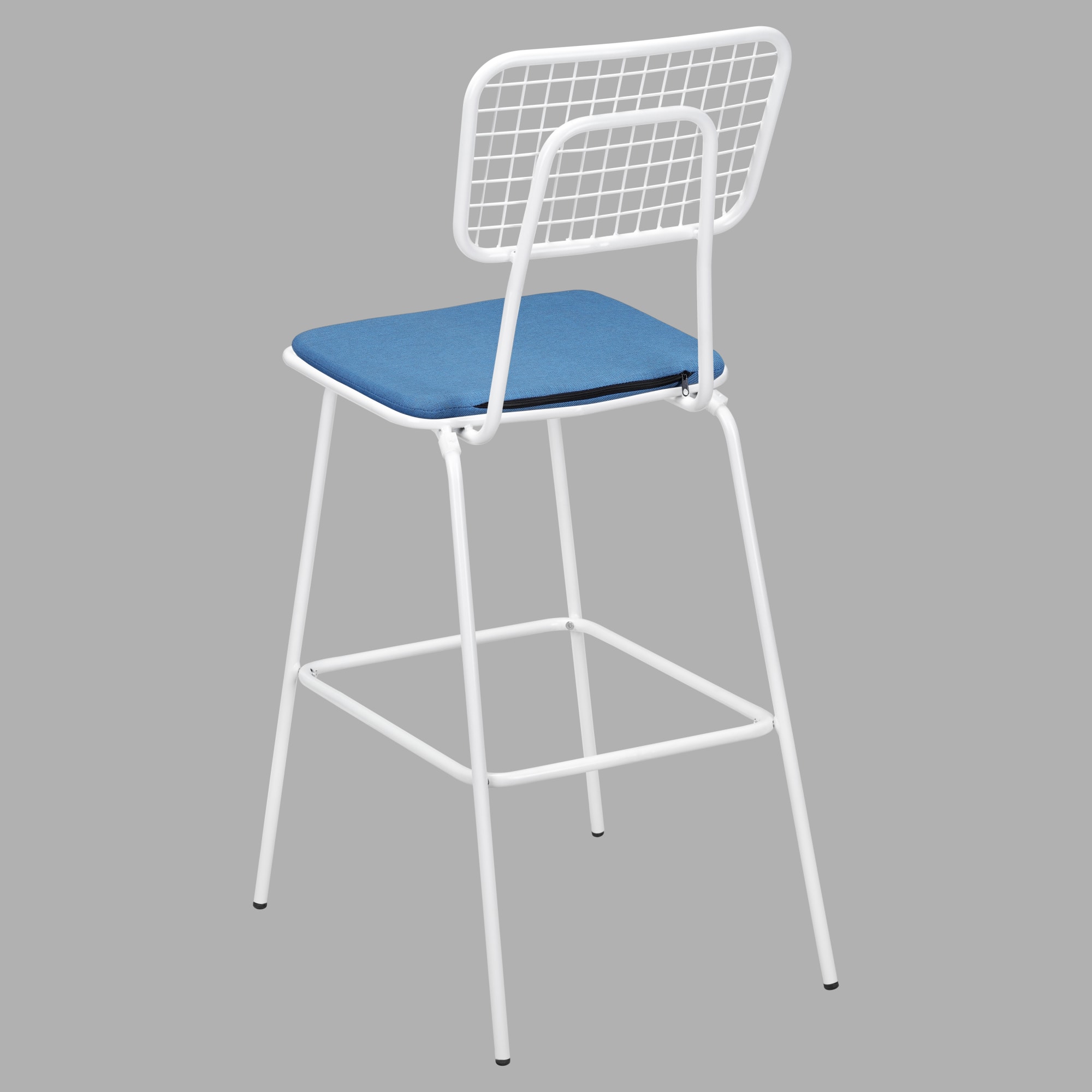 Ollie Patio Bar Stool in White Finish
