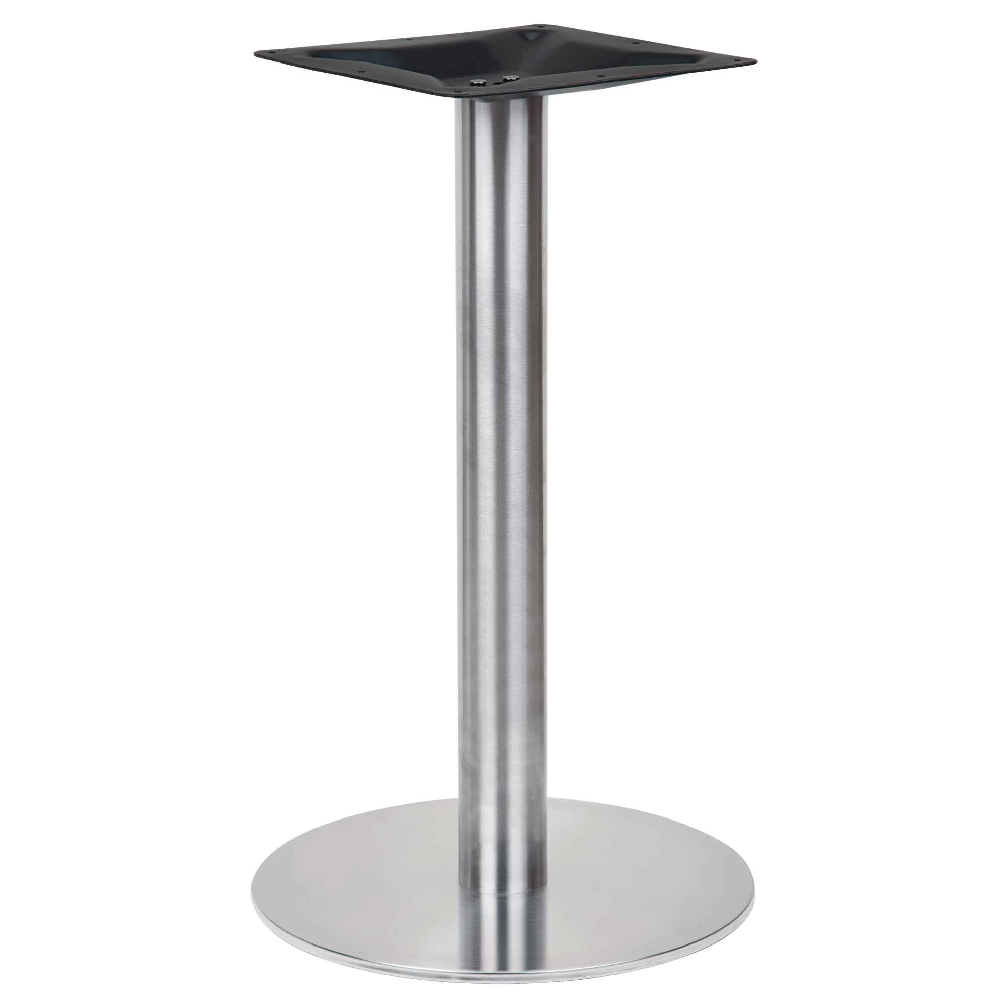Round Stainless Steel Table Base - Standard Ht with Round Stainless Steel Table Base - Standard Ht
