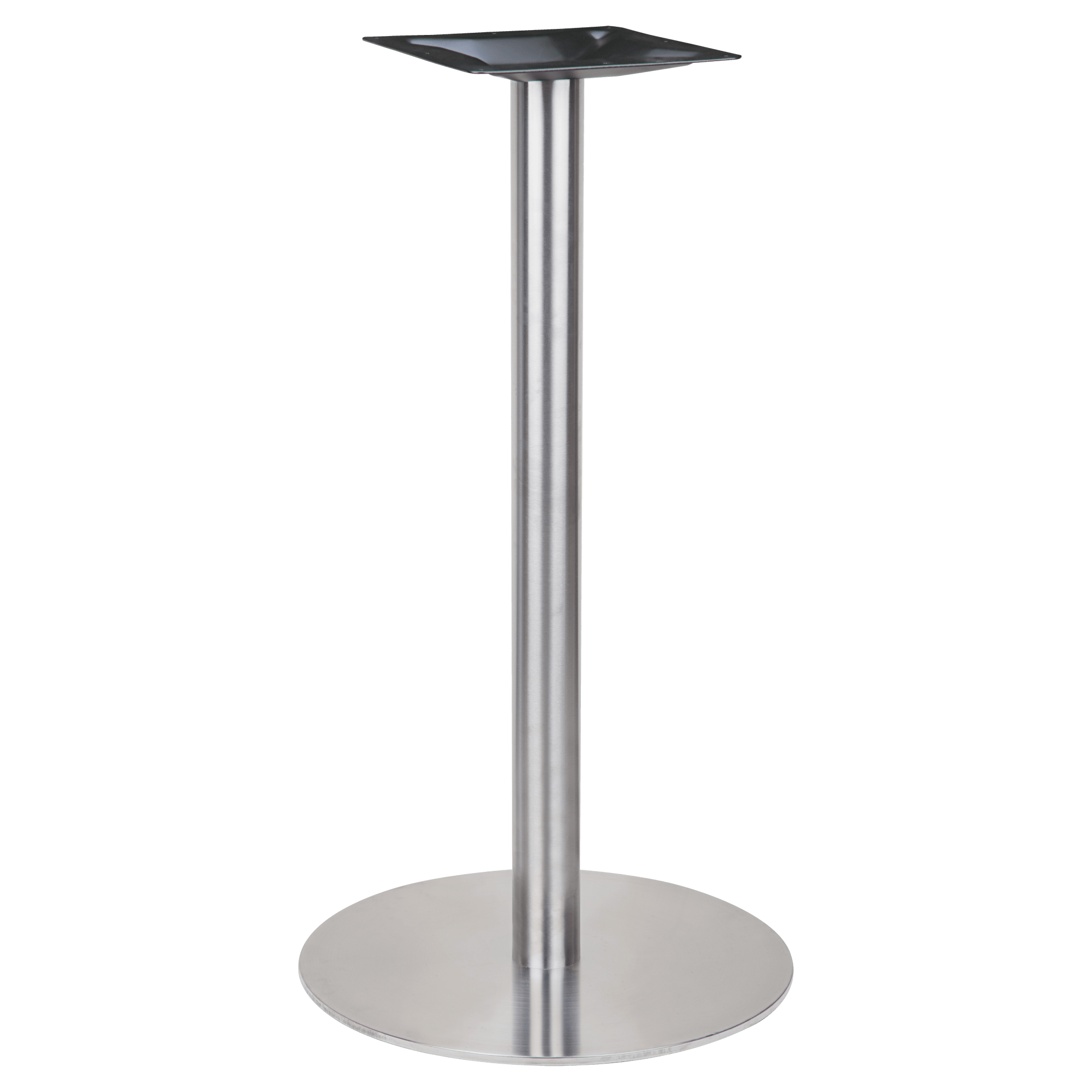 Round Stainless Steel Table Base - Bar Ht with Round Stainless Steel Table Base - Bar Ht