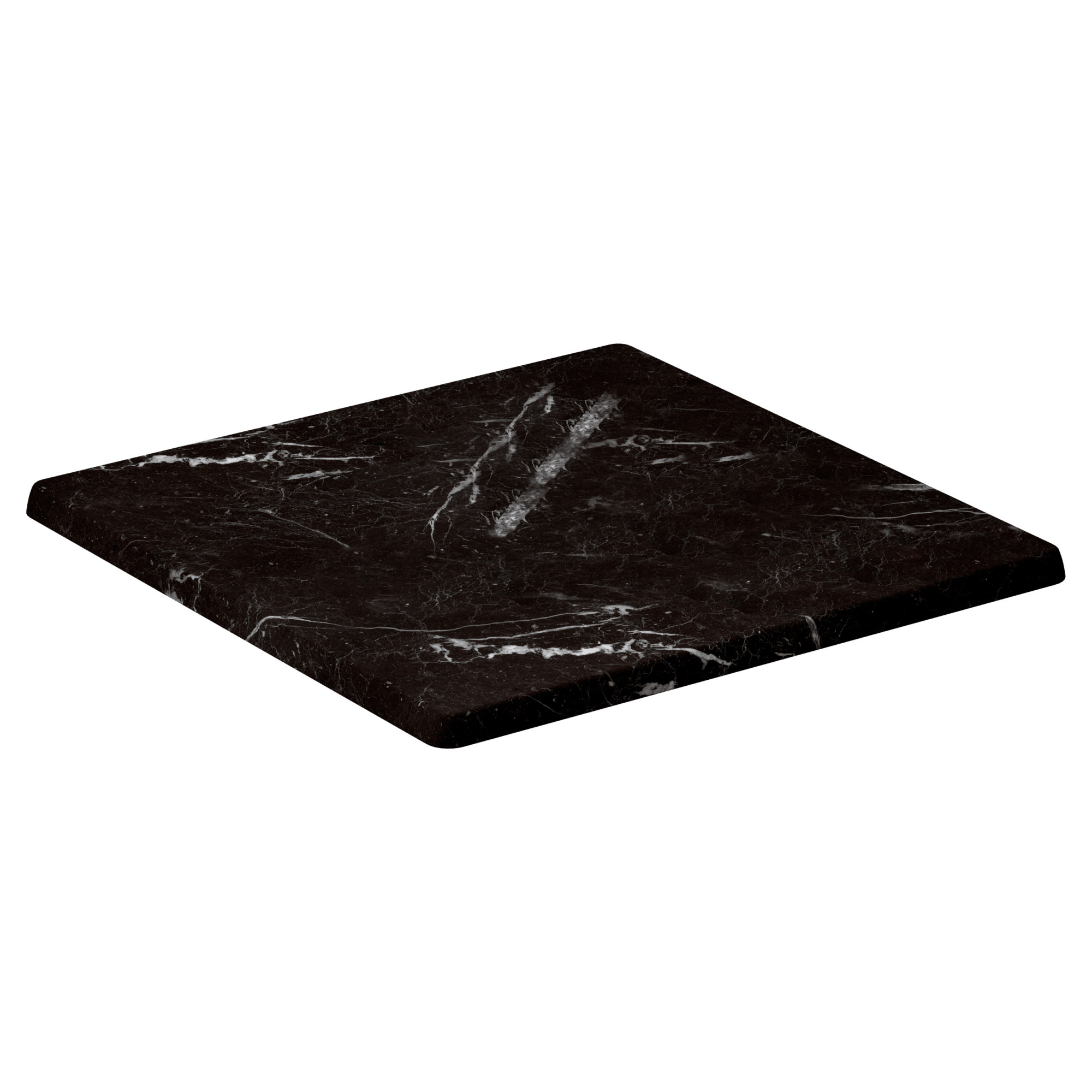 Resin Table Top in Black Marble Finish with Resin Table Top in Black Marble Finish