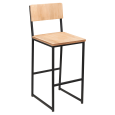 Indy Metal Bar Stool with Wood Back