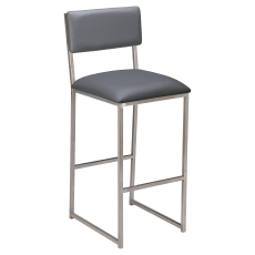 Indy Metal Bar Stool with Clear Coat Finish and Padded Back