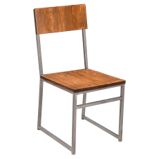 Indy Metal Chair with Clear Coat Finish and Wood Back