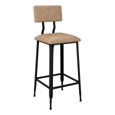 Massello Industrial Bar Stool with Padded Back