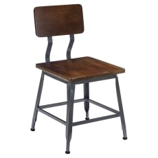 Massello Dark Grey Industrial Chair with Wood Back