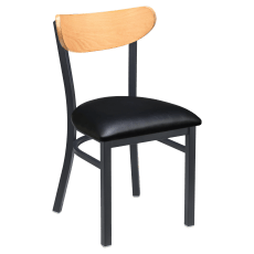 Curvy Metal Chair with Wood Back