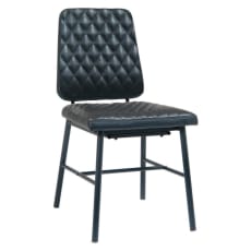 Dalton Padded Metal Chair with Black Vinyl Upholstery
