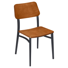 Luca Metal Chair with Wood Back