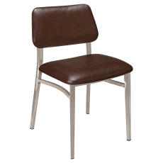Luca Metal Chair with Padded Back in Clear Coat Finish