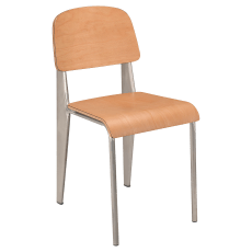 Nico Metal Chair with Wood Back in Clear Coat Finish