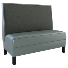 Plain Back Restaurant Booth with Metal Legs