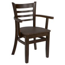 Premium US Made Ladder Back Wood Chair with Arms