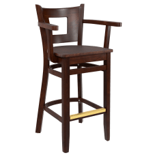 Premium US Made Duna Wood Bar Stool With Arms