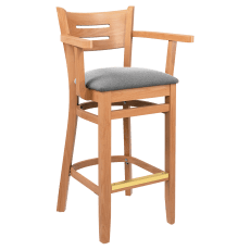 Premium US Made Henry Wood Bar Stool with Arms 