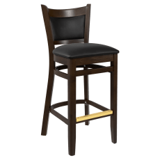 Premium Padded Back Wood Bar Stool