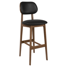 Gisselle Wood Bar Stool with Padded Back