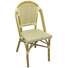 Aluminum Bamboo Patio Chair With Brown and White Rattan