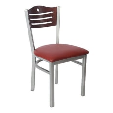 Silver Metal Chair with Slats & Circle