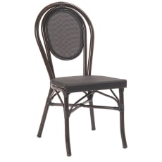 Economy Black Aluminum Patio Chair with Black Rattan