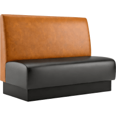 Plain Back Custom Booth with Pullover Back and Jumbo Seat
