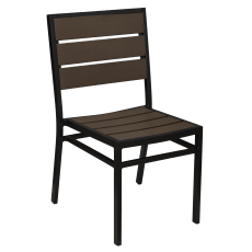 Black Aluminum Chair with Dark Walnut Faux Teak