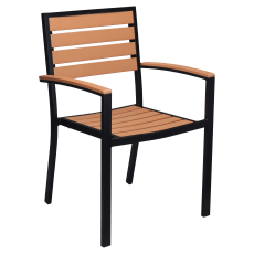 Black Heavy Duty Faux Teak Aluminum Patio Arm Chair