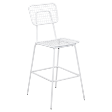 Ollie Patio Bar Stool in White Finish